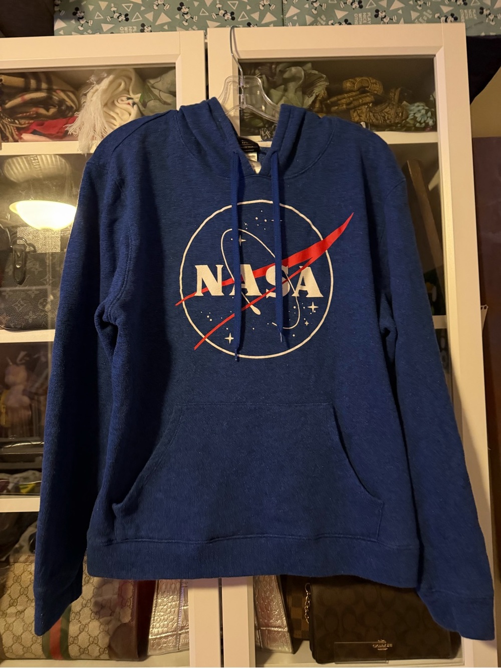 Fifth Sun NASA Graphic Print Fleece Men’s Pullover Hoodie Sweatshirt Blue XL